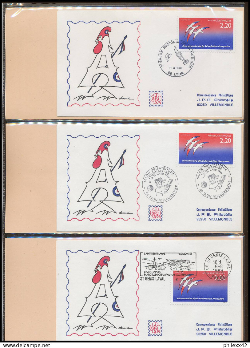 657 France Bicentenaire Révolution Francaise Lot N° 2560 Folon 111 Fdc Lettre Premier Jour Différentes - French Revolution