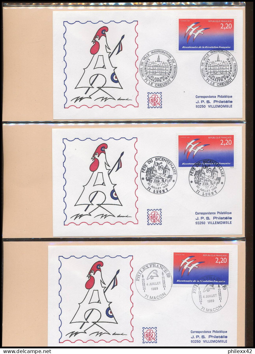 657 France bicentenaire révolution francaise lot N° 2560 folon 111 fdc lettre premier jour différentes