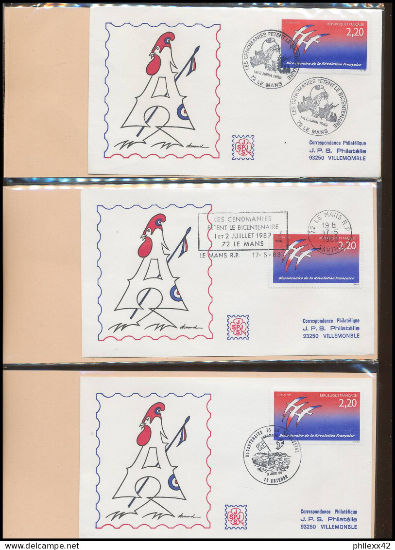 657 France bicentenaire révolution francaise lot N° 2560 folon 111 fdc lettre premier jour différentes