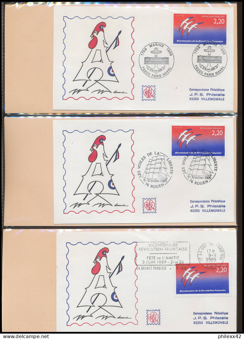 657 France bicentenaire révolution francaise lot N° 2560 folon 111 fdc lettre premier jour différentes