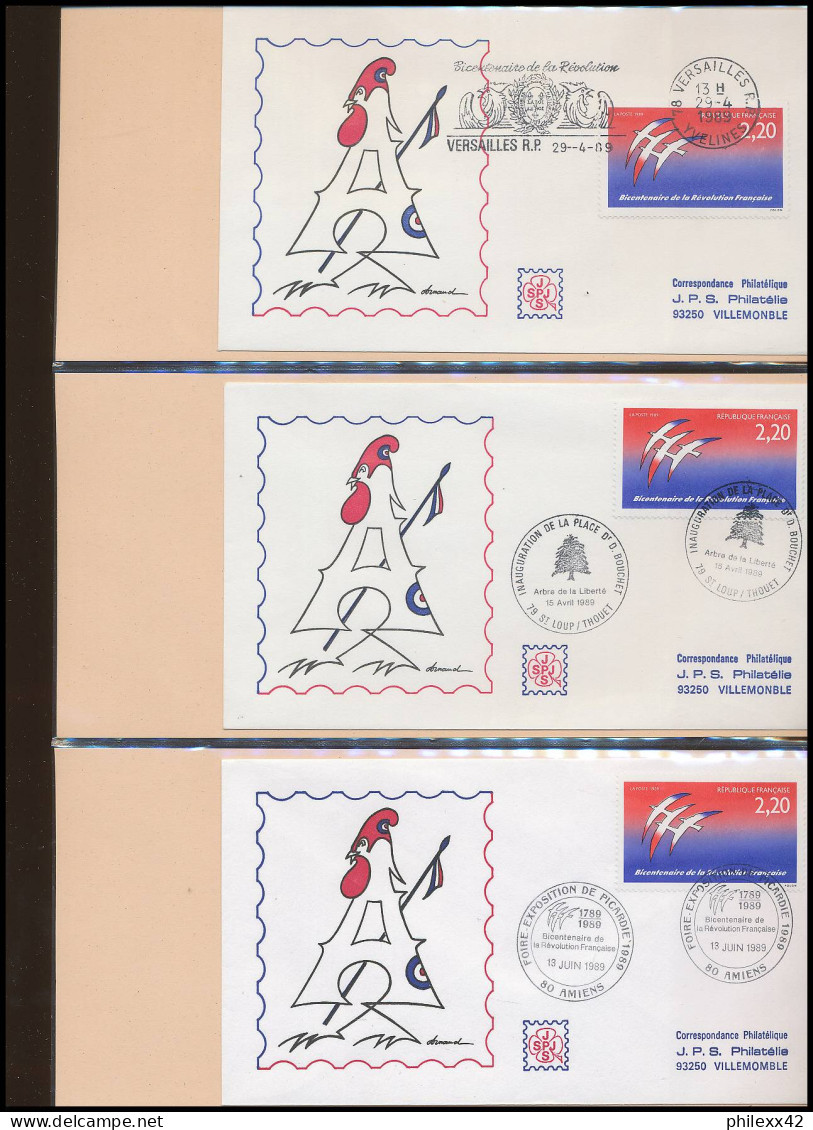 657 France bicentenaire révolution francaise lot N° 2560 folon 111 fdc lettre premier jour différentes