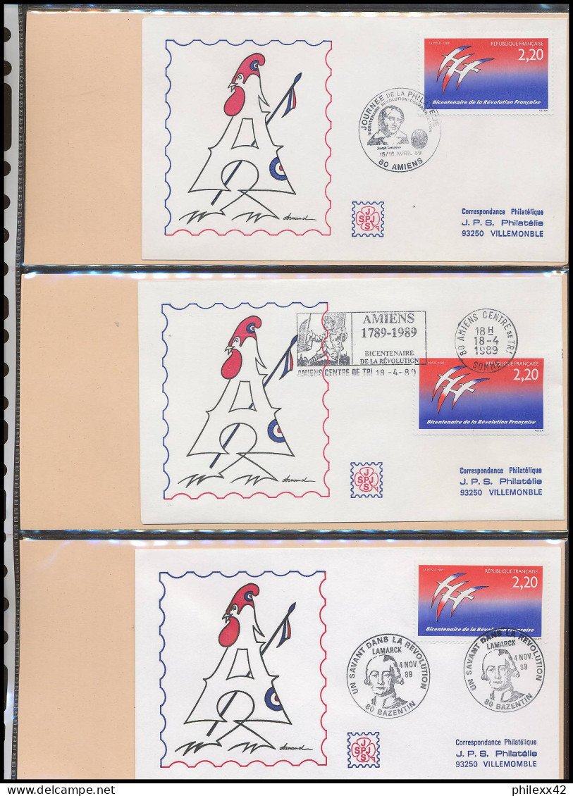 657 France bicentenaire révolution francaise lot N° 2560 folon 111 fdc lettre premier jour différentes