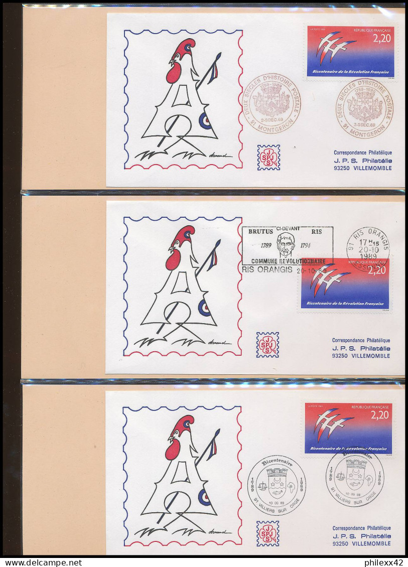 657 France bicentenaire révolution francaise lot N° 2560 folon 111 fdc lettre premier jour différentes