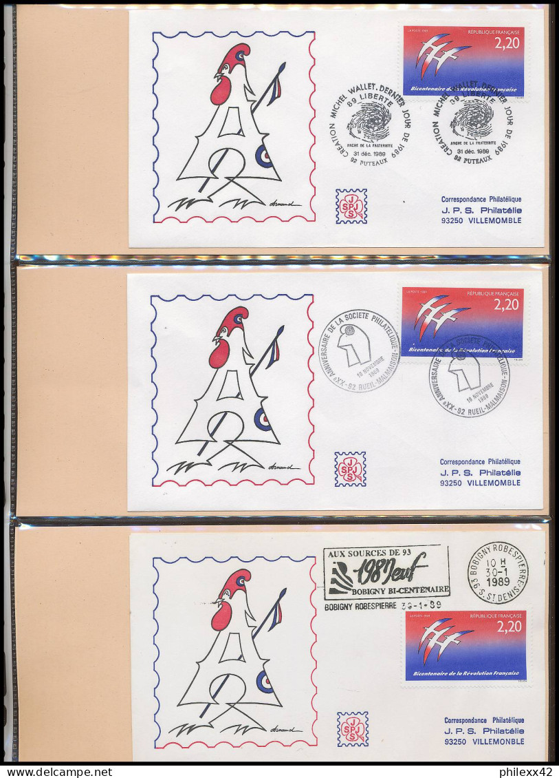 657 France bicentenaire révolution francaise lot N° 2560 folon 111 fdc lettre premier jour différentes