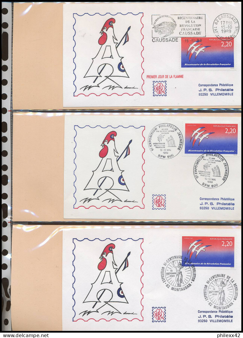 657 France bicentenaire révolution francaise lot N° 2560 folon 111 fdc lettre premier jour différentes