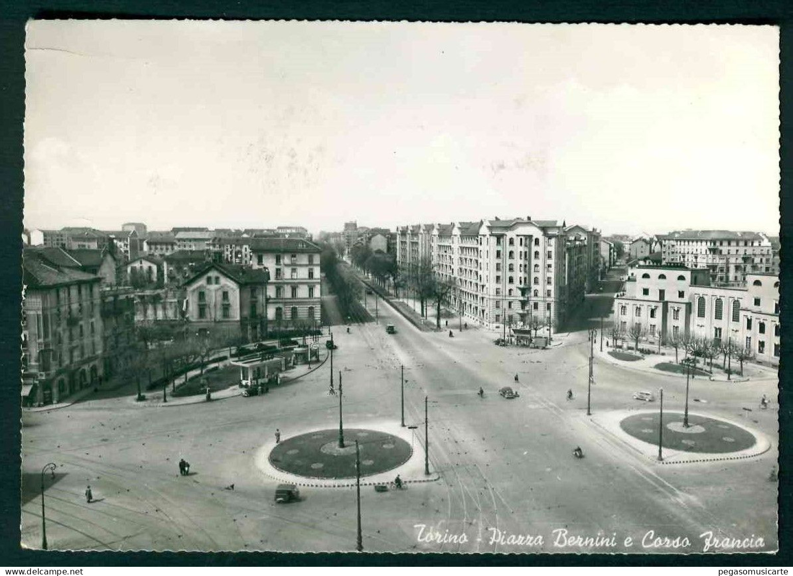 BB362 - TORINO - PIAZZA BERNINI E CORSO FRANCIA ANIMATA 1956 - Places