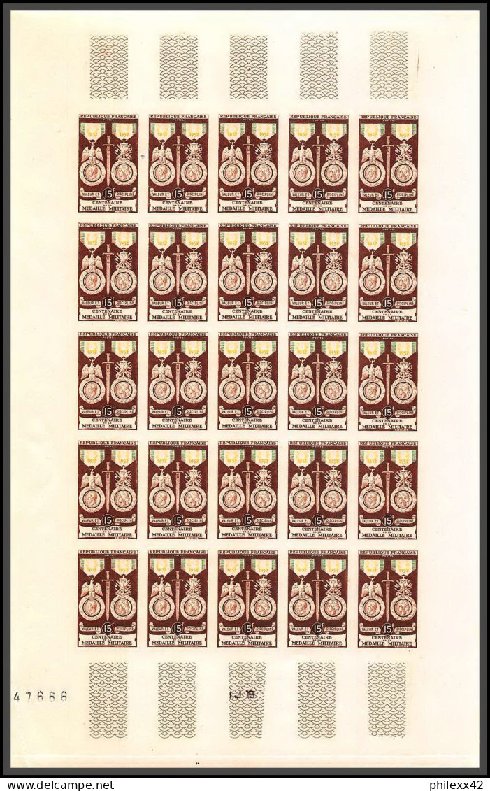 France N°927 Médaille Militaire 1952 Non Dentelé ** MNH Imperf Feuille Sheet  (ref GV23) - 1951-1960