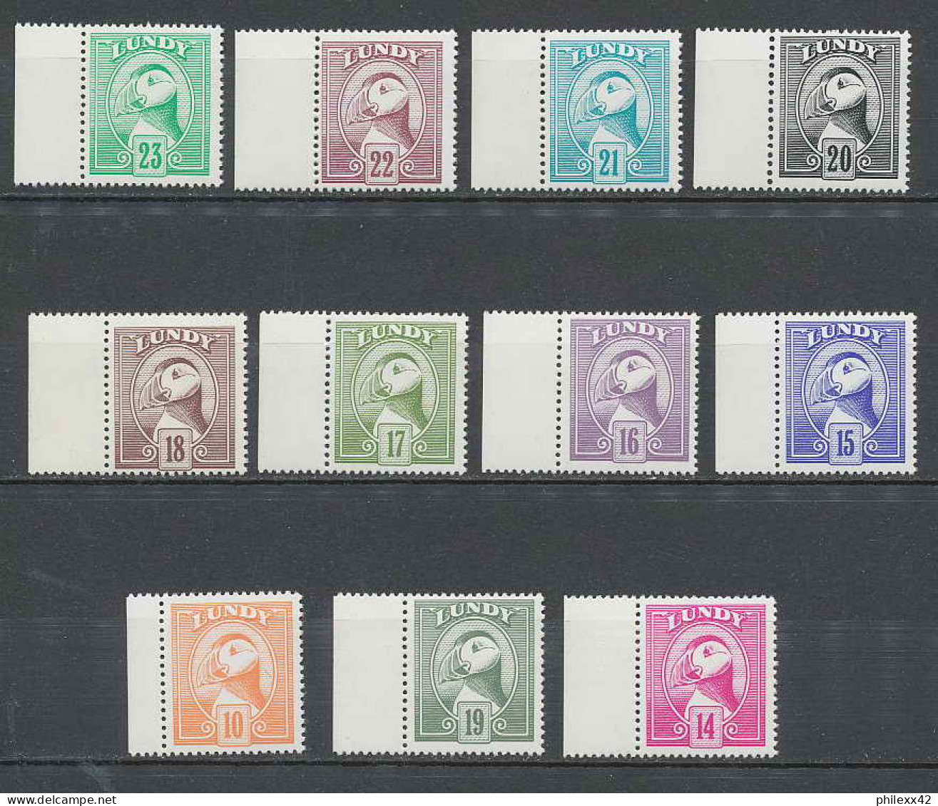 1020A - Lundy English Island Série Oiseaux (bird Birds Oiseau) Puffn Complète Bord De Feuille MNH ** - Collections, Lots & Series