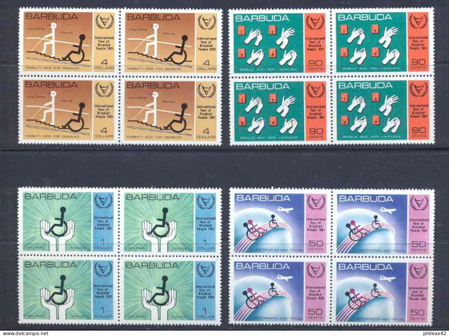 Barbuda 410 - N° 545/8 Bloc 4 Cote 33 Euros Annee Des Handicapés 1981 MNH ** - Behinderungen