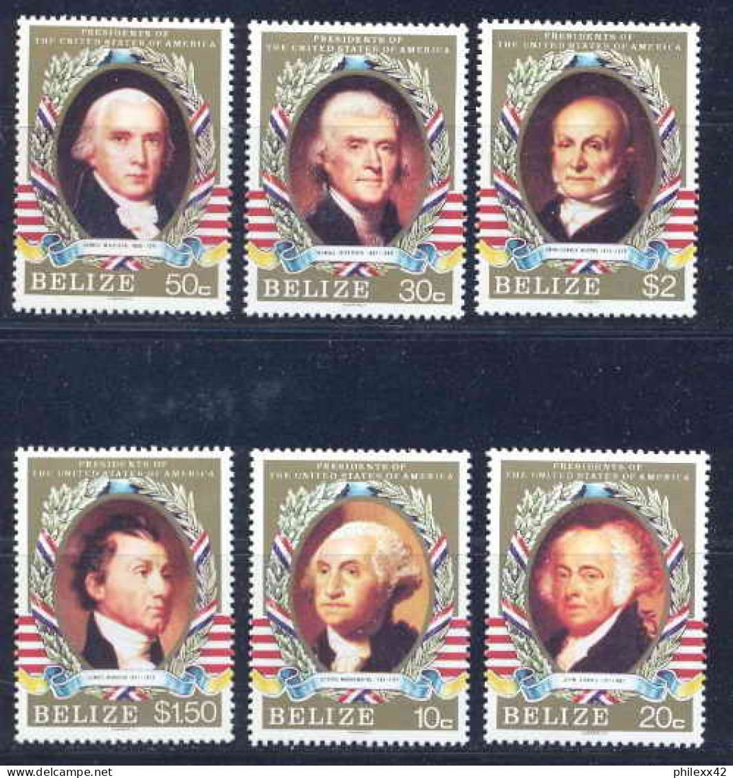 Belize 463 - N° 788/93 Série Présidents Des USA Cote 6.75 MNH ** - George Washington