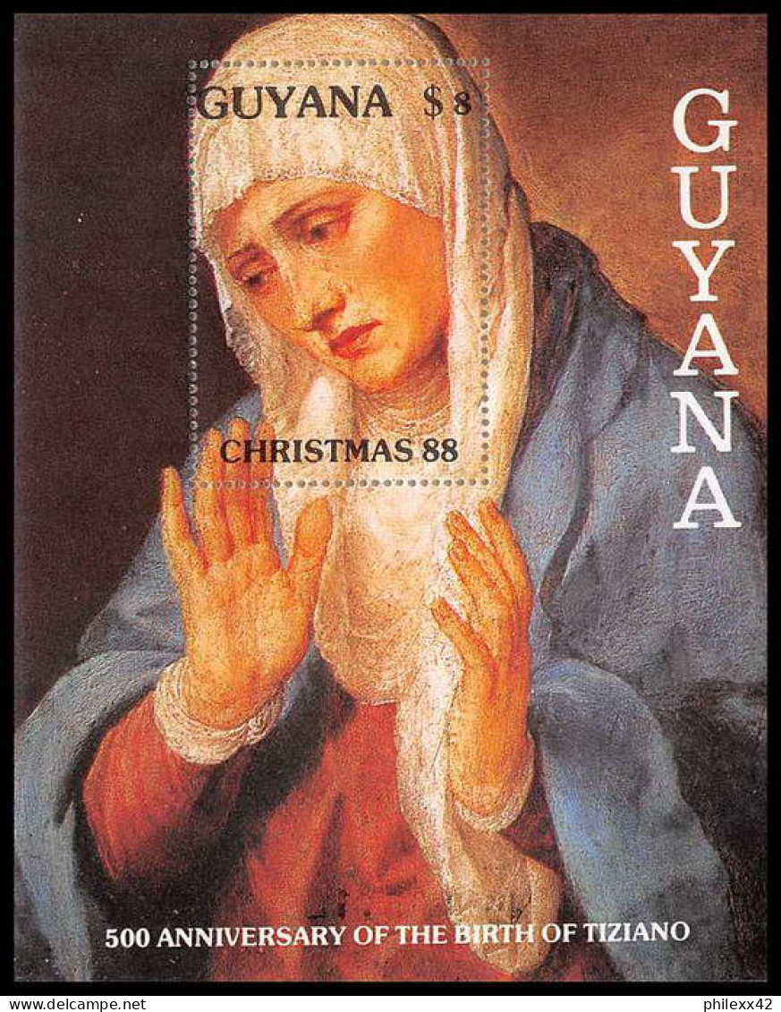 Guyane Guyana 266 N° 20 NOEL 88 Tableau (tableaux Painting) TITIEN Cote 15 EUROS ** MNH - Religión