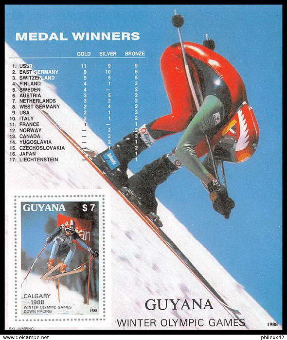 Guyane Guyana 329 N° 19 Jeux Olympiques (olympic Games) Calgary Canada Feuilles (sheets) ** MNH - Invierno 1988: Calgary