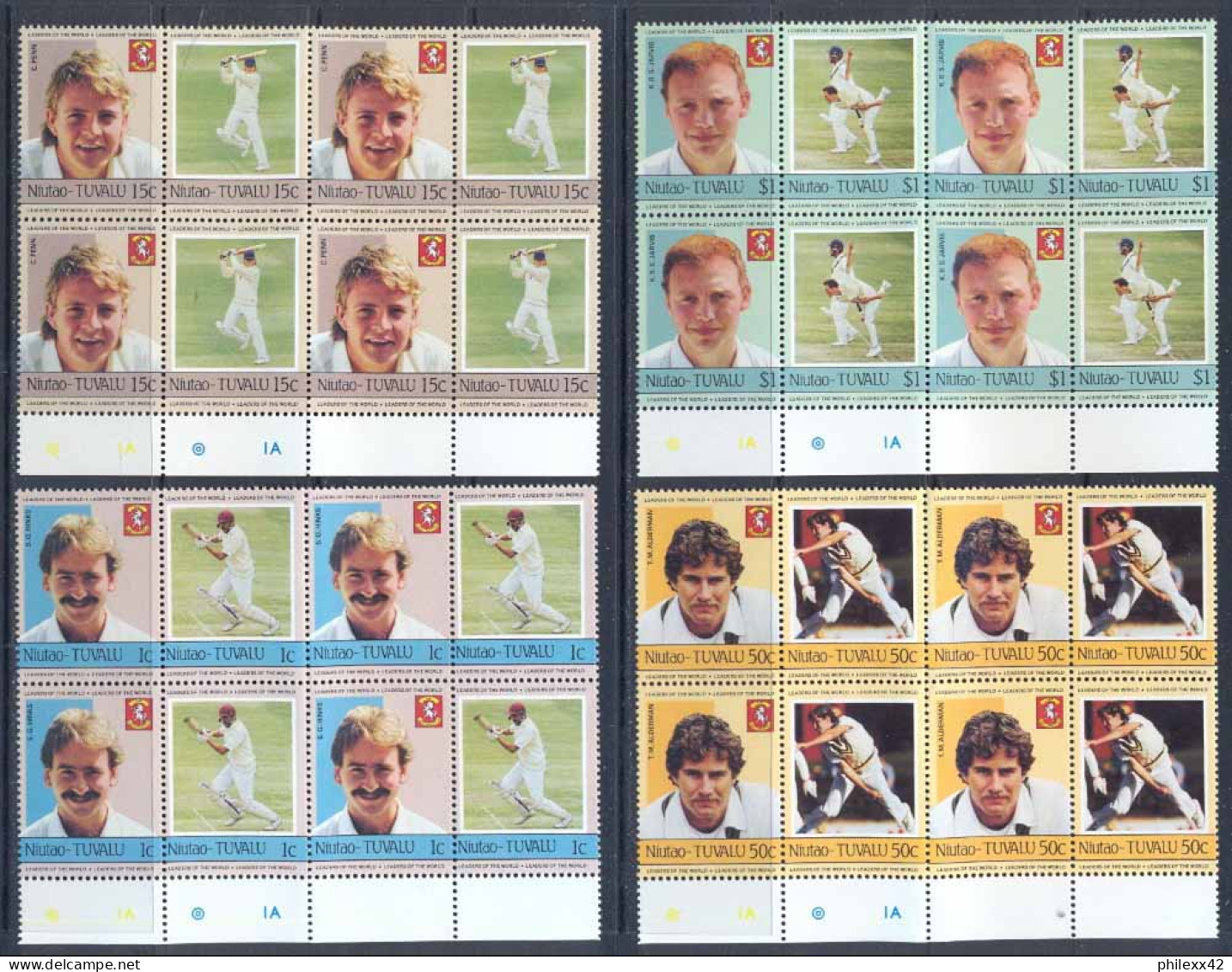 Niutao Tuvalu 362 - Sport Cricket Famous Players Bloc 4 MNH ** - Cricket