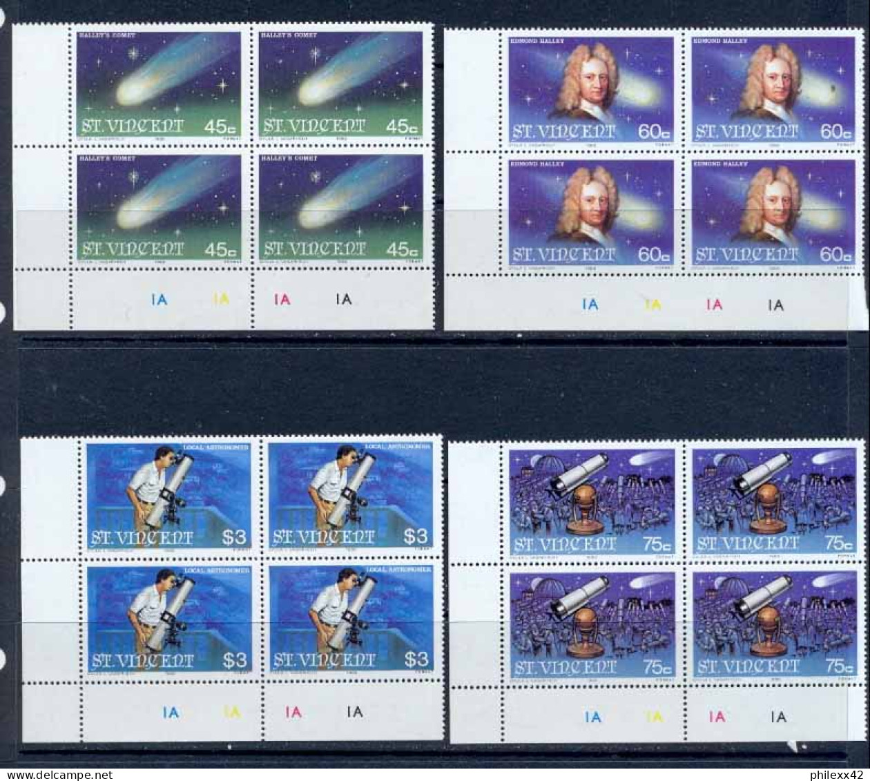 Saint-Vincent - 224 - N° 913/17 Espace (space) Cote 22 Bloc 4 MNH ** - Oceania