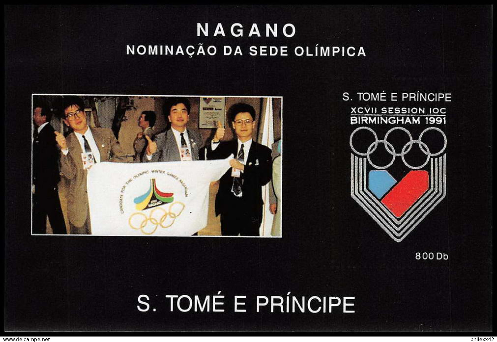 Sao Tome E Principe 193 N° 267 Jeux Olympiques (olympic Games) Birmingham 91 Nagano 98 Non Dentelé Imperf ** MNH - Winter 1998: Nagano