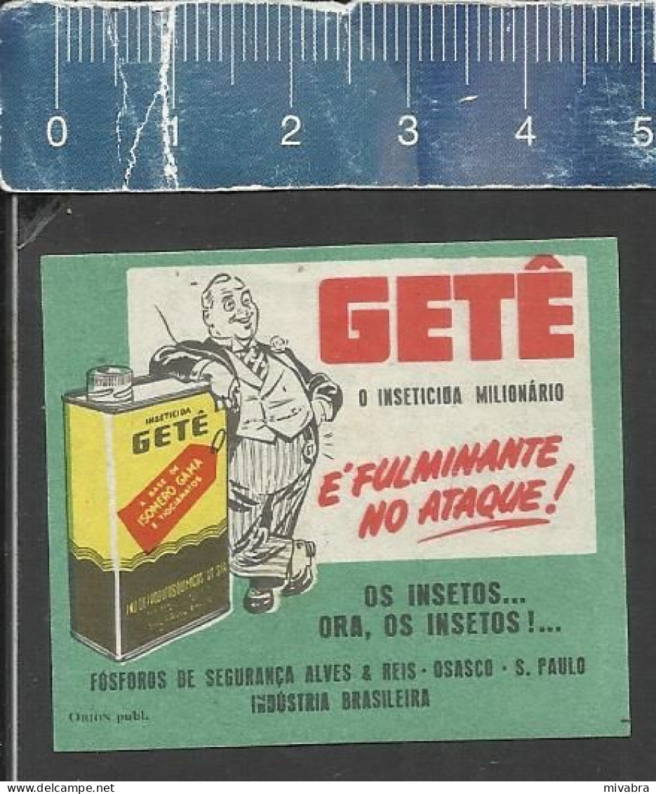 GETÊ  - OLD MATCHBOX LABEL MADE IN BRAZIL - Boites D'allumettes - Etiquettes