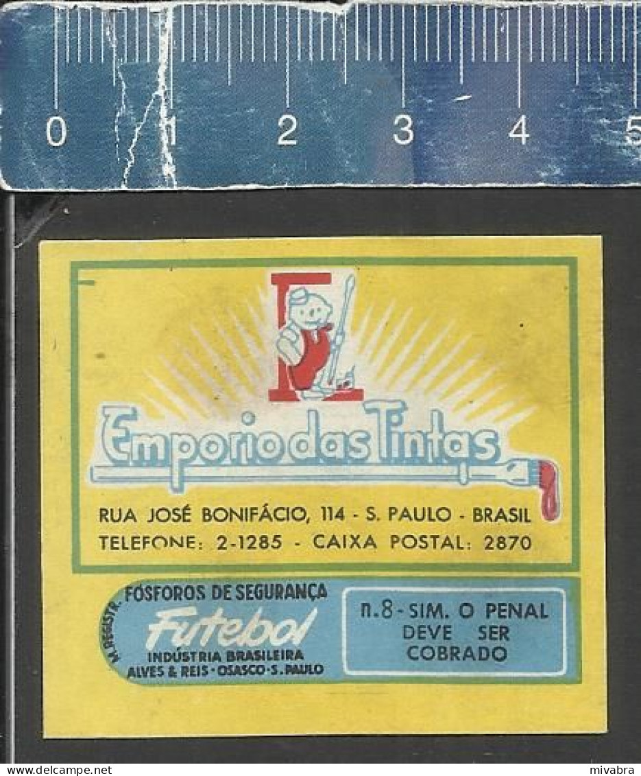 FUTEBOL N.8 - EMPORIO DAS TINTAS - OLD MATCHBOX LABEL MADE IN BRAZIL - Boites D'allumettes - Etiquettes