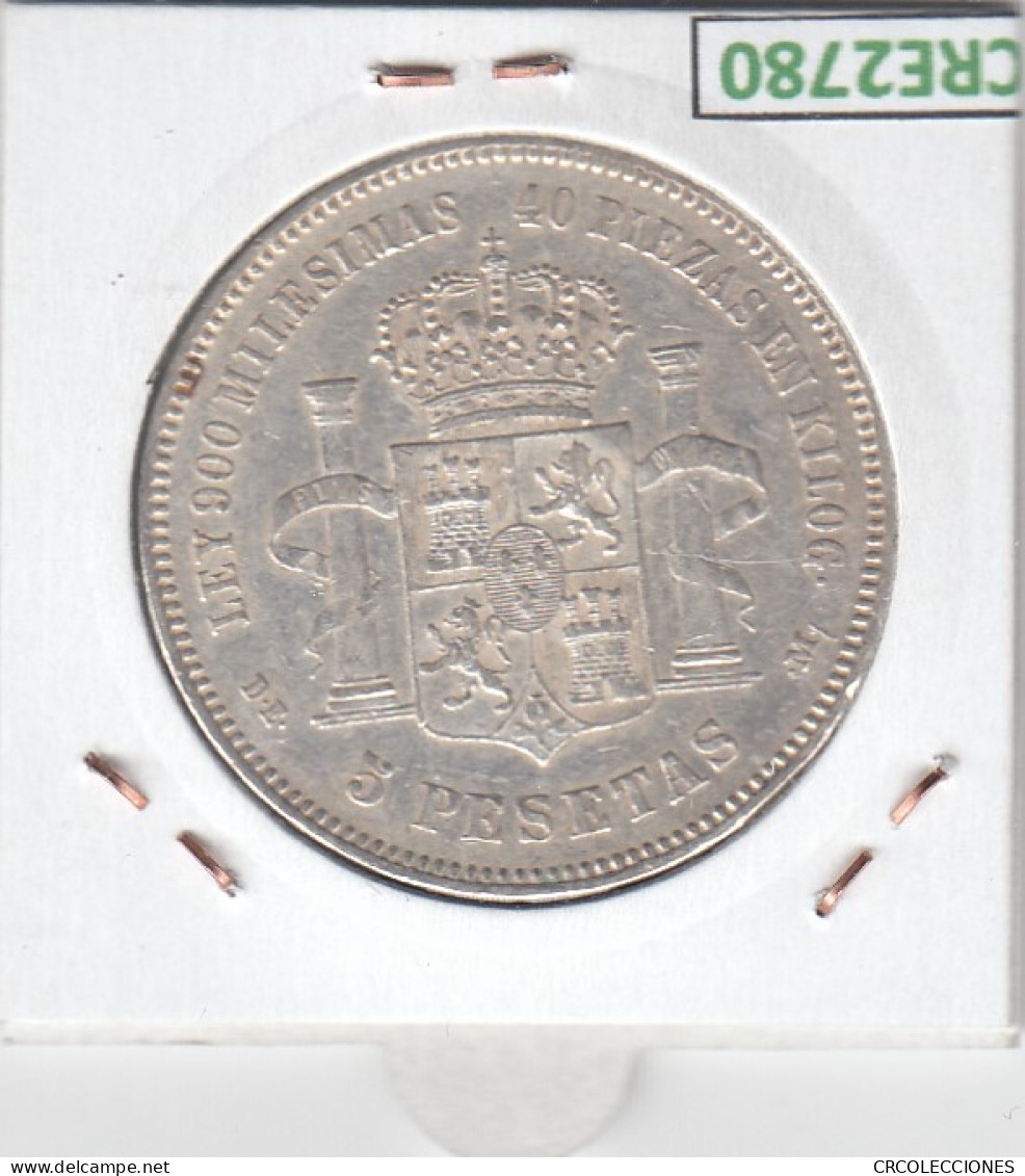 CRE2780 MONEDA ESPAÑA 5 PESETAS ALFONSO XII 1876 DEM PLATA - Otros & Sin Clasificación