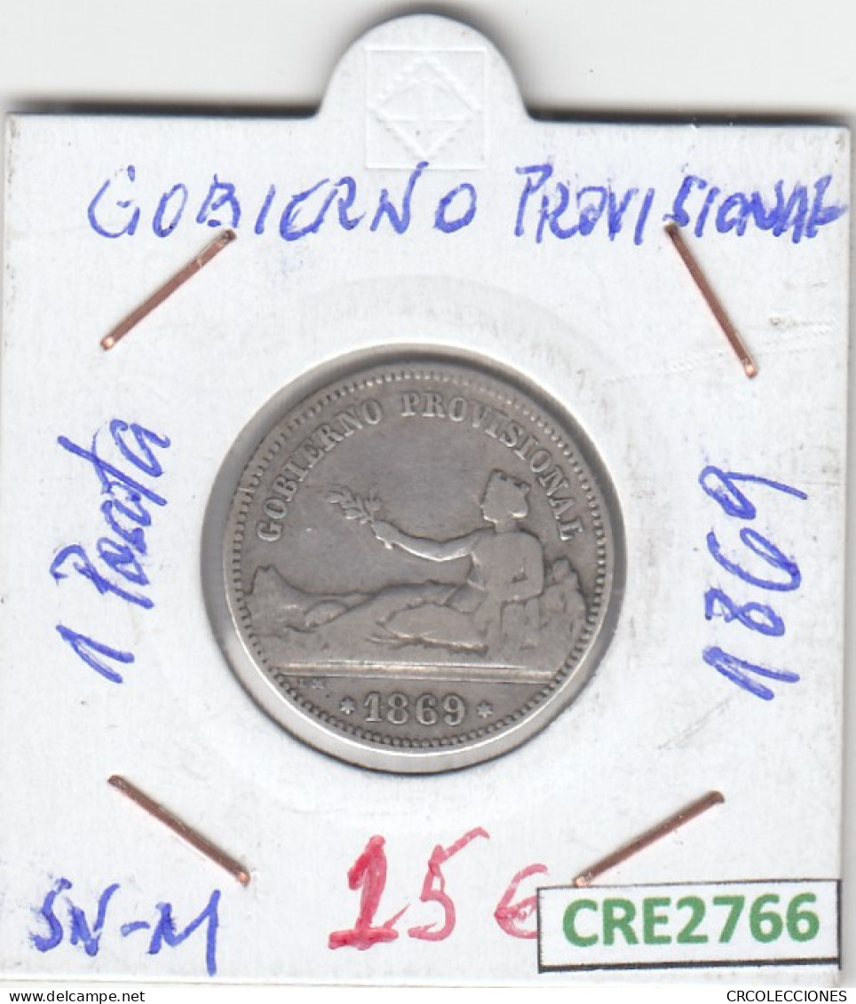 CRE2766 MONEDA ESPAÑA 1 PESETA GOBIERNO PROVISIONAL SN-M 1869  - Otros & Sin Clasificación