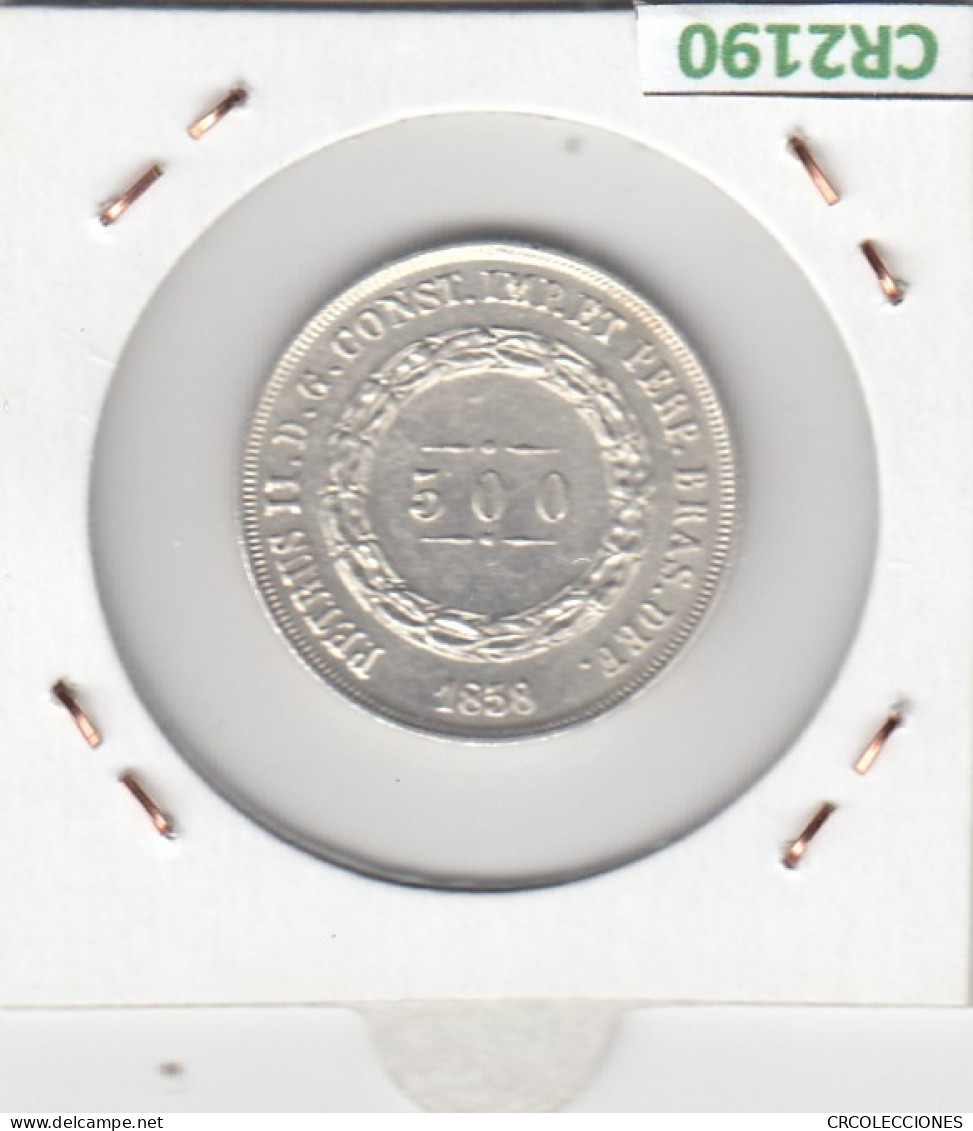 CR2190 MONEDA BRASIL 500 REIS 1859 PLATA - Autres – Amérique