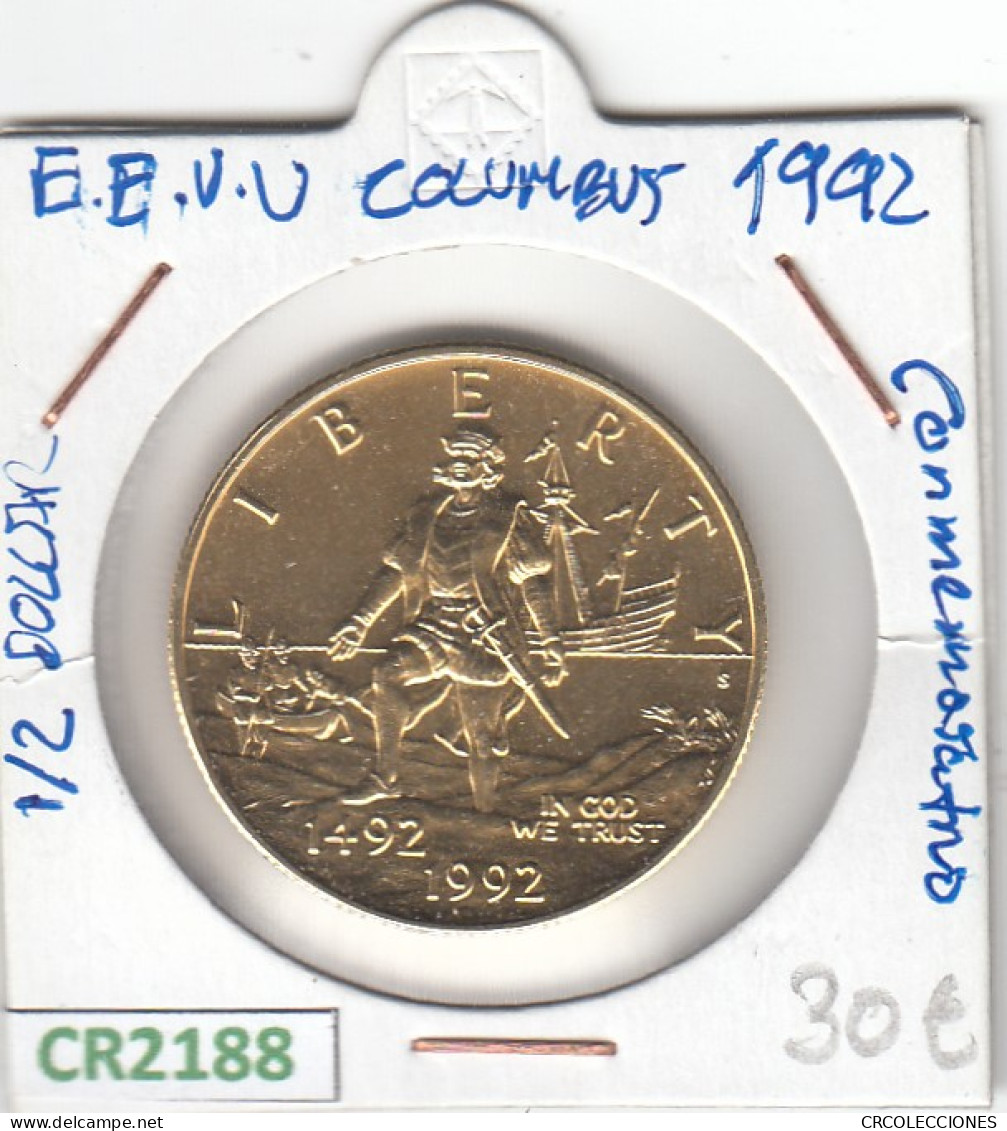 CR2188 MONEDA EEUU MEDIO DÓLAR COLUMBUS 1992 - Andere - Amerika