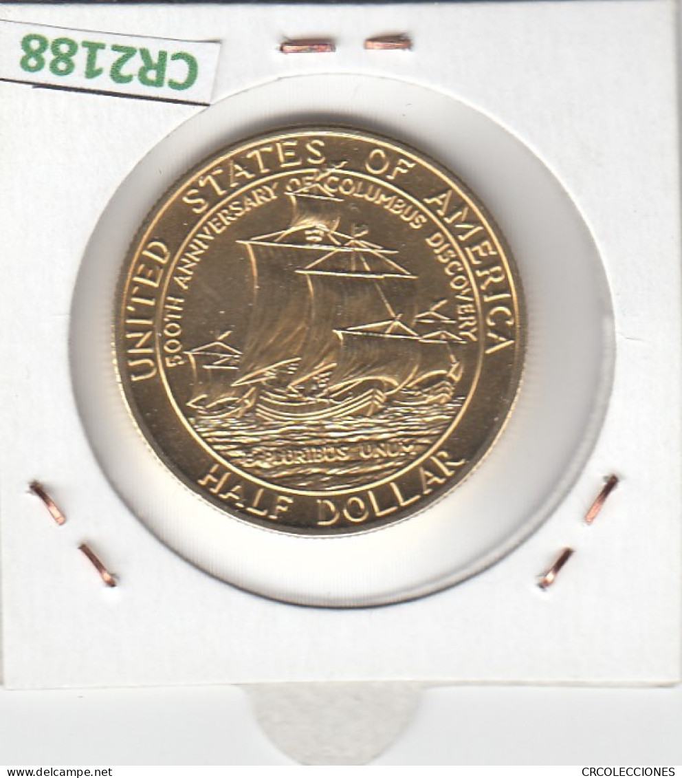 CR2188 MONEDA EEUU MEDIO DÓLAR COLUMBUS 1992 - Autres – Amérique