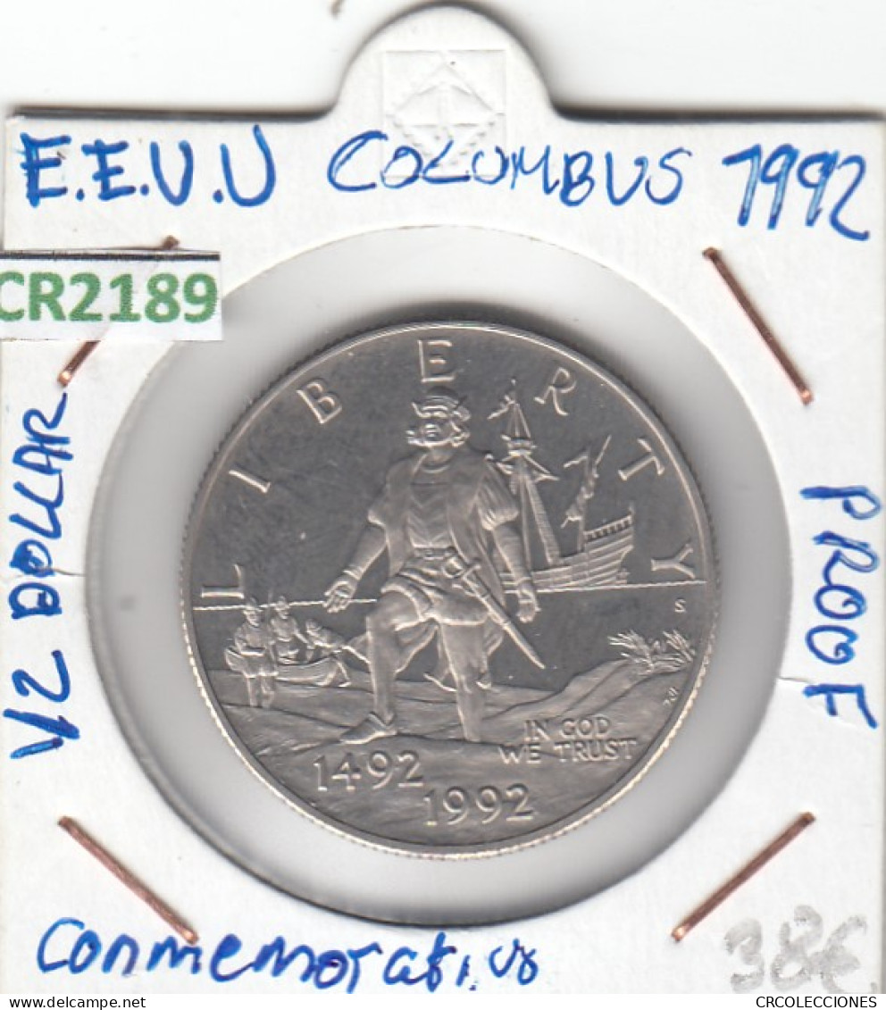 CR2189 MONEDA EEUU MEDIO DÓLAR COLUMBUS 1992 PROOF - Autres – Amérique