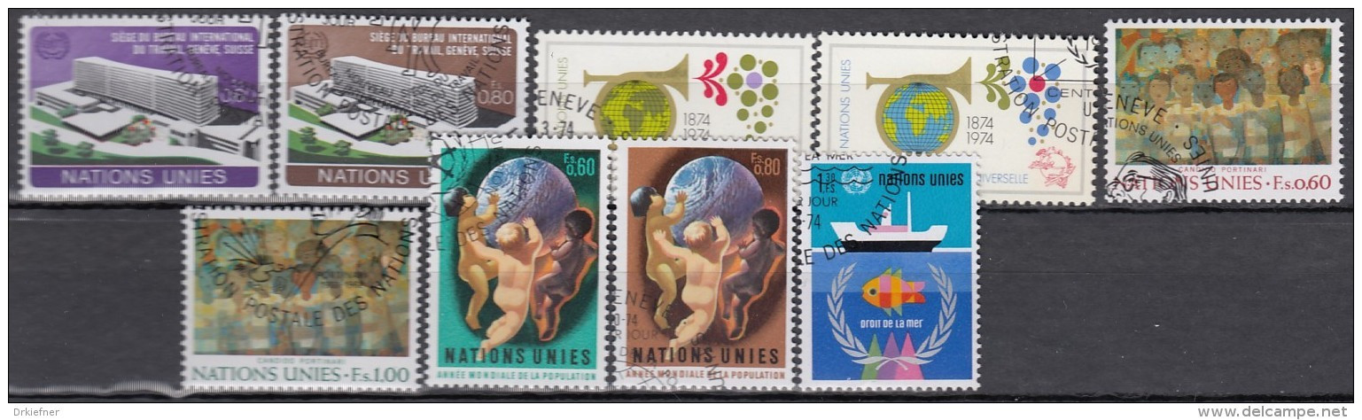 UNO GENF  Jahrgang 1974, Gestempelt, Komplett 37-45 - Used Stamps