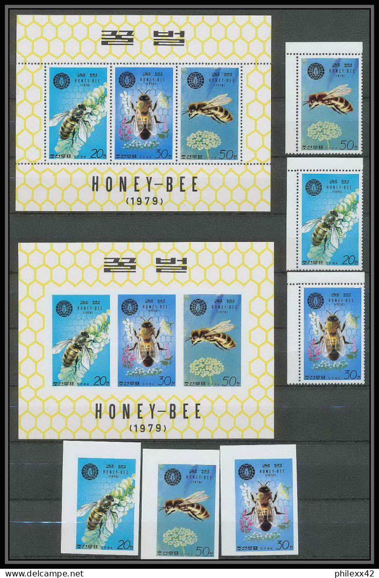 058 Corée (korea) Neuf ** MNH N° 1929/31 + Bloc Abeille (bee) Non Dentelé Imperf - Abeilles