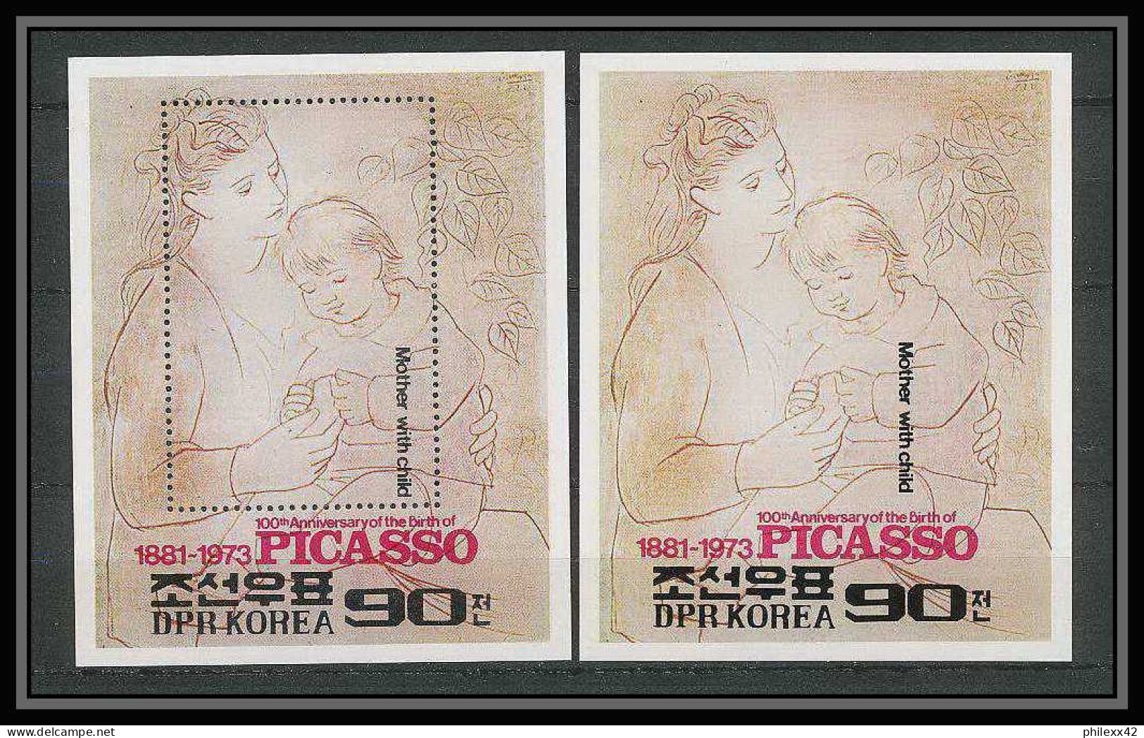 129 Corée (korea) Neuf ** MNH 111 Bloc Picasso Tableau (tableaux Painting) Non Dentelé Imperf + Dentelés - Picasso