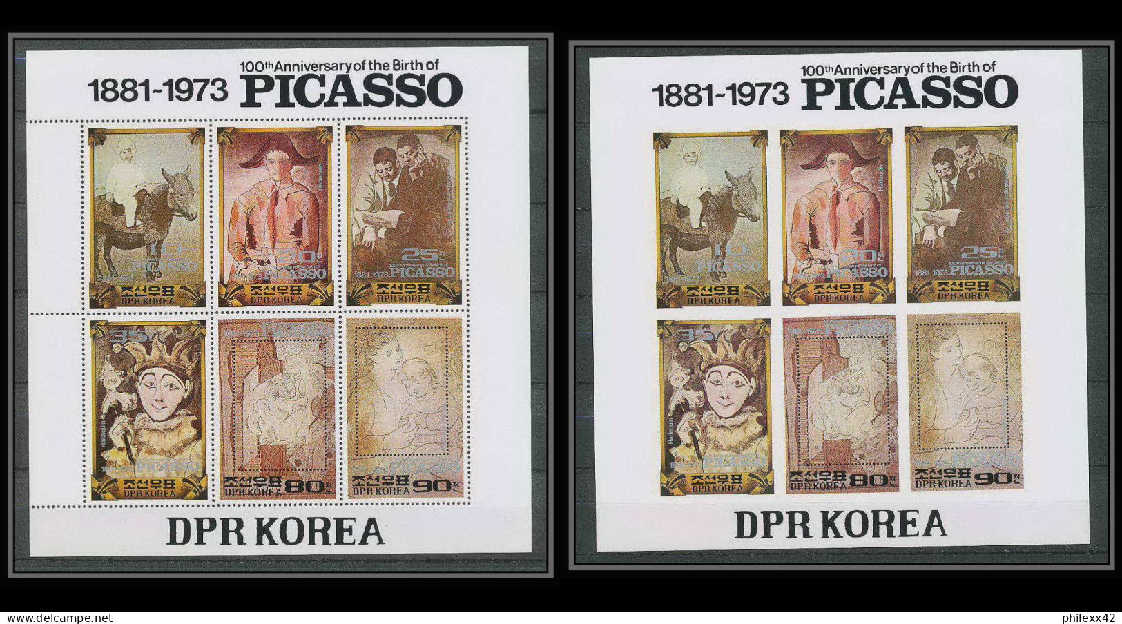 131 Corée (korea) Neuf ** MNH 112 Bloc Picasso Tableau (tableaux Painting) Non Dentelé Imperf + Dentelés - Picasso