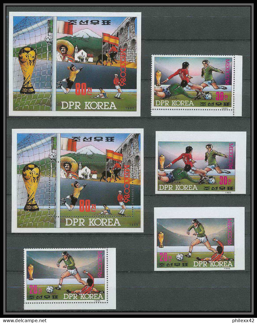 285 Corée (korea) Neuf ** MNH N° 2709/10 210 Bloc Football (Soccer) MEXICO 86 Non Dentelé Imperf - 1986 – Mexico