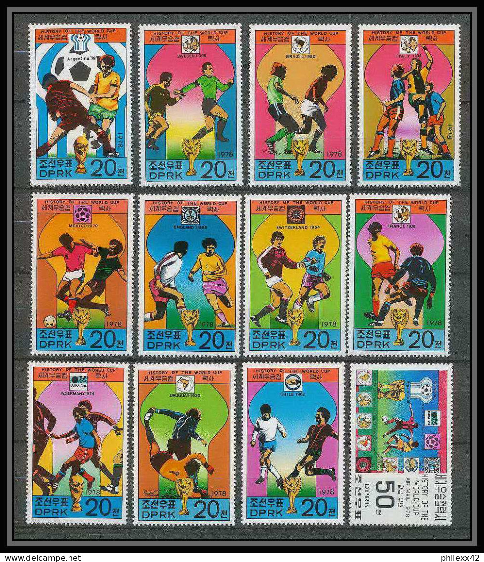 309 Corée (korea) Neuf ** MNH 1733/43 + Bloc 49 Football (Soccer) ARGENTINA 78 Non Dentelé Imperf - 1978 – Argentine