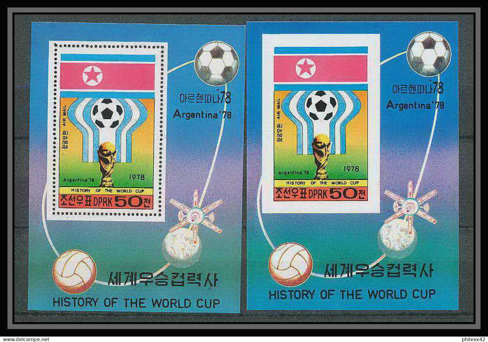 309 Corée (korea) Neuf ** MNH 1733/43 + Bloc 49 Football (Soccer) ARGENTINA 78 Non Dentelé Imperf - 1978 – Argentine