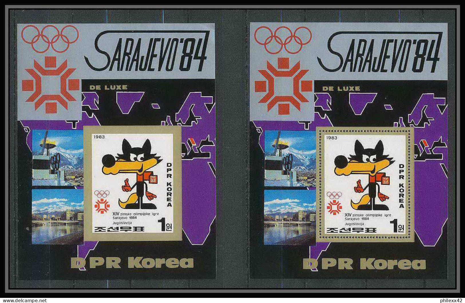 312 Corée (korea) Neuf ** MNH 166/71 jeux olympiques (olympic games) sarajevo 84 non dentelé imperf