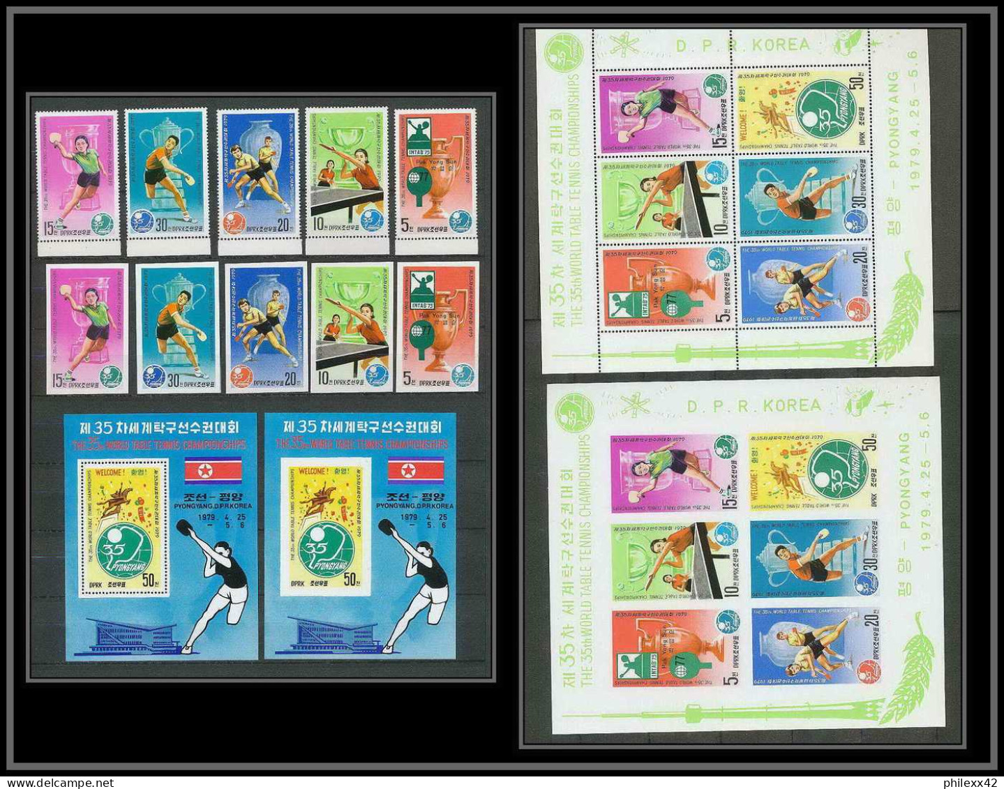 338 Corée (korea) Neuf ** MNH 1828/32 + Bloc Tennis De Table Ping Pong Non Dentelé Imperf - Tischtennis