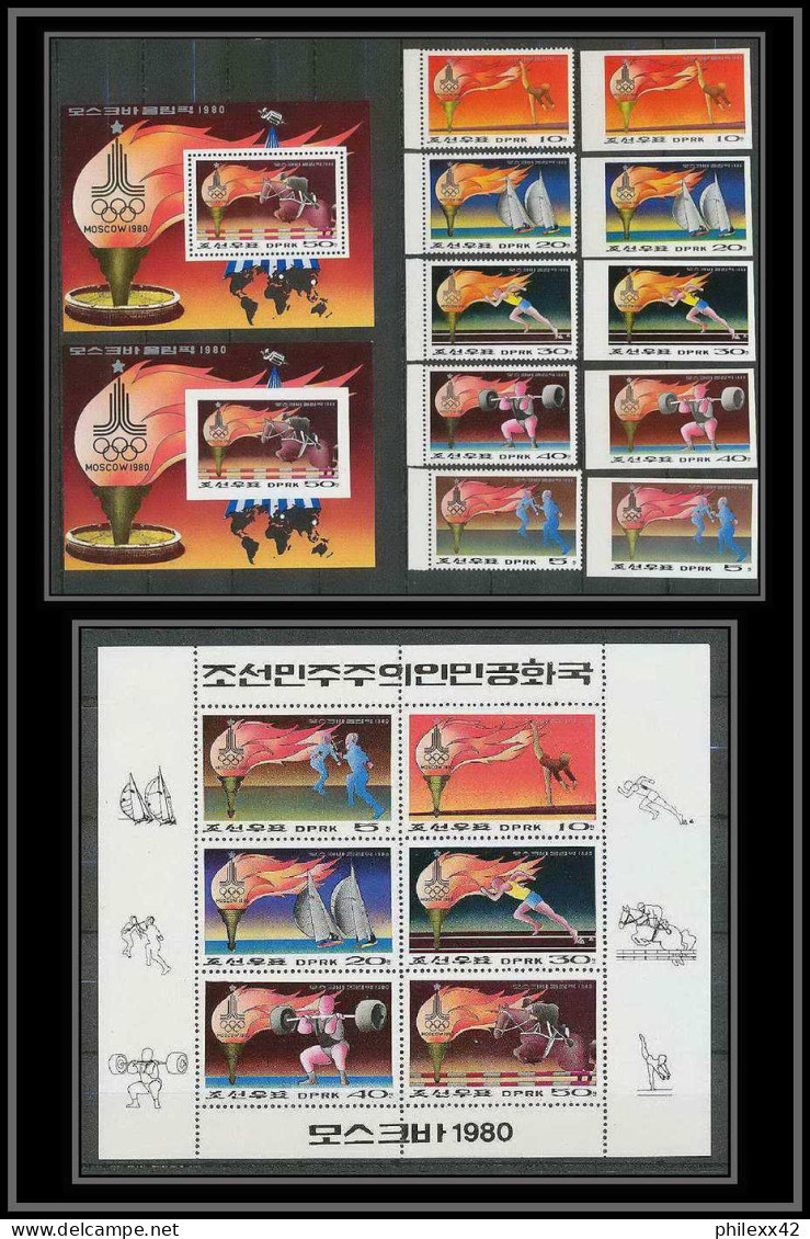 347 Corée (korea) Neuf ** MNH 1860/64 + Bloc Jeux Olympiques (olympic Games) MOSCOU 1980 Non Dentelé Imperf - Summer 1980: Moscow