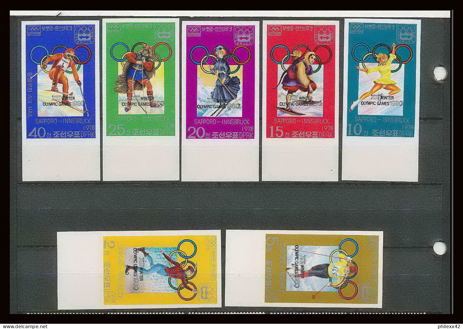 363 Corée (korea) Neuf ** MNH Overprint N° A1683/91 Jeux Olympiques Olympic Games Sapporo Innsbruck Non Dentelé (imperf) - Invierno 1980: Lake Placid