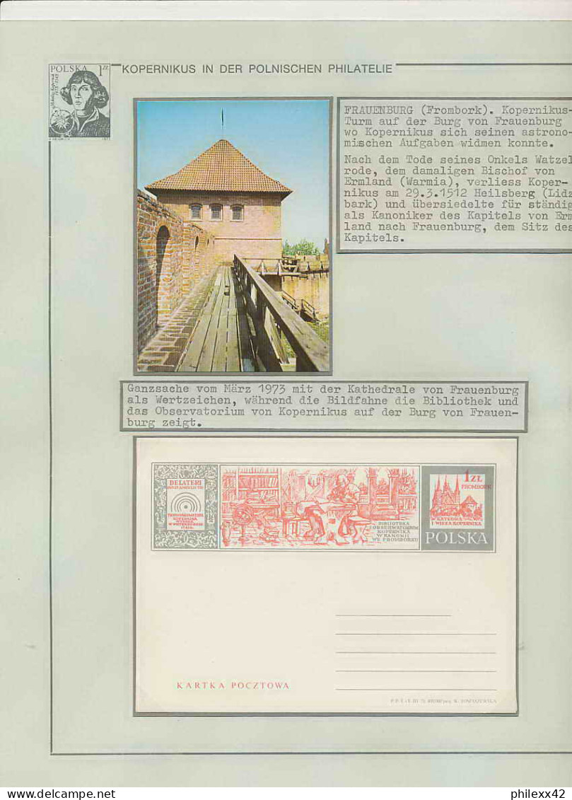 019 Pologne (Poland) Entier Postal Stationery 1973 Frombork Copernic Copernicus Copernico Espace (space)  - Cartas & Documentos