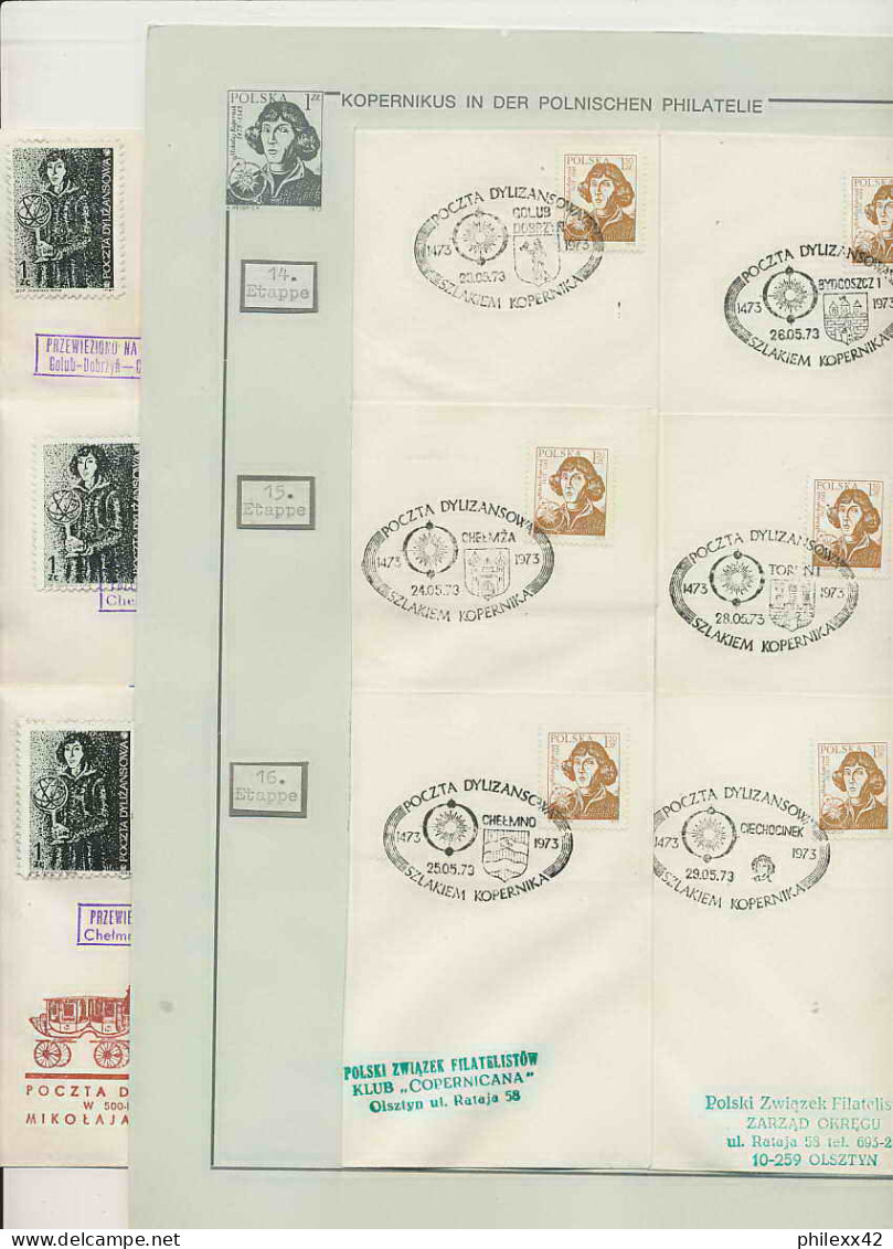 029 Pologne (Poland) 6 Lettre (cover Briefe) 1973 Copernic Copernicus Copernico Espace (space)  - Brieven En Documenten