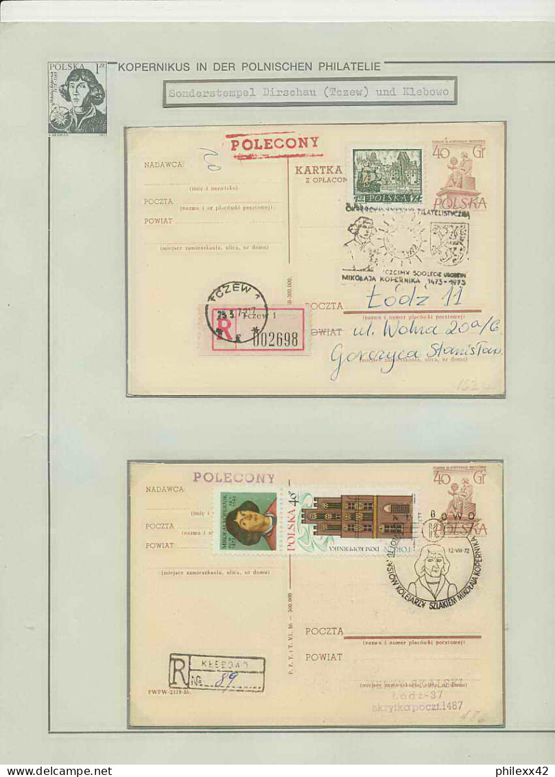 068 Pologne (Poland) 2 Entier Postal Stationery Tczew 1973 / 1972 Copernic Copernicus Copernico Espace (space)  - Briefe U. Dokumente