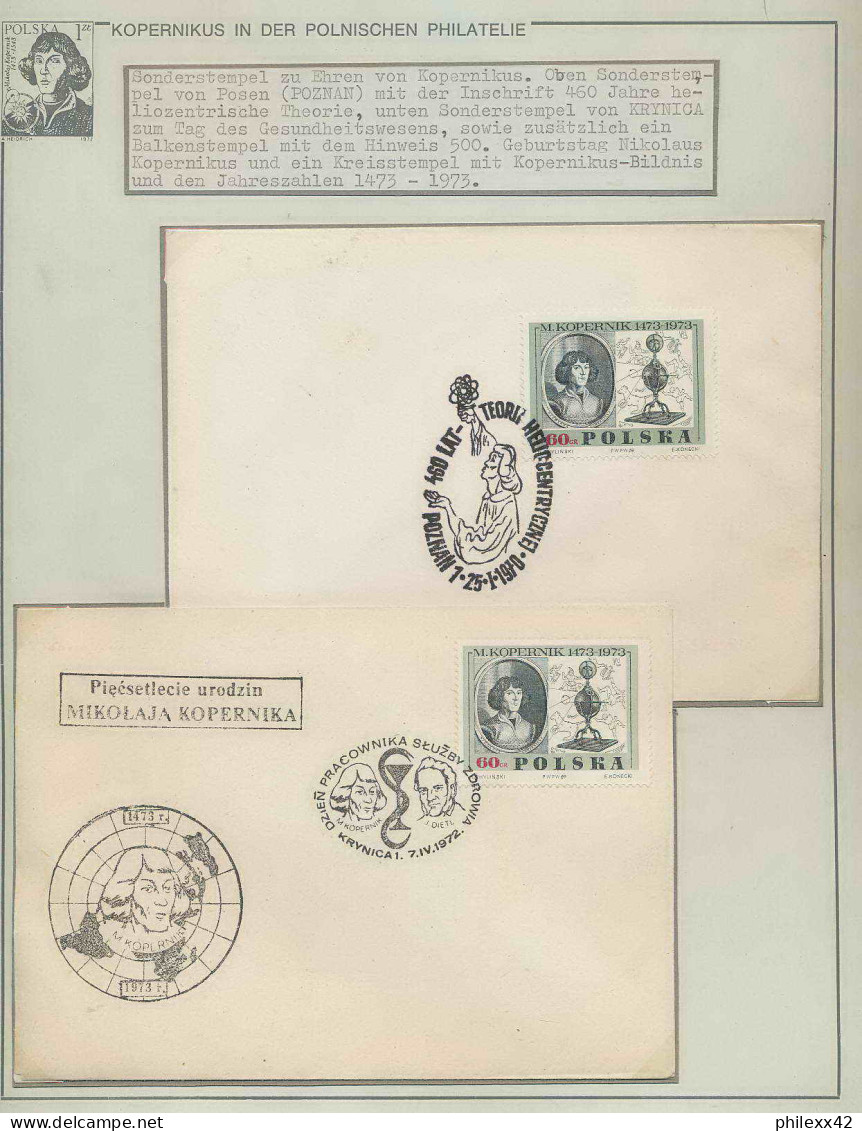 081 Pologne (Poland) 2 Lettre (cover Briefe) 1973 Copernic Copernicus Copernico Espace (space)  - Briefe U. Dokumente