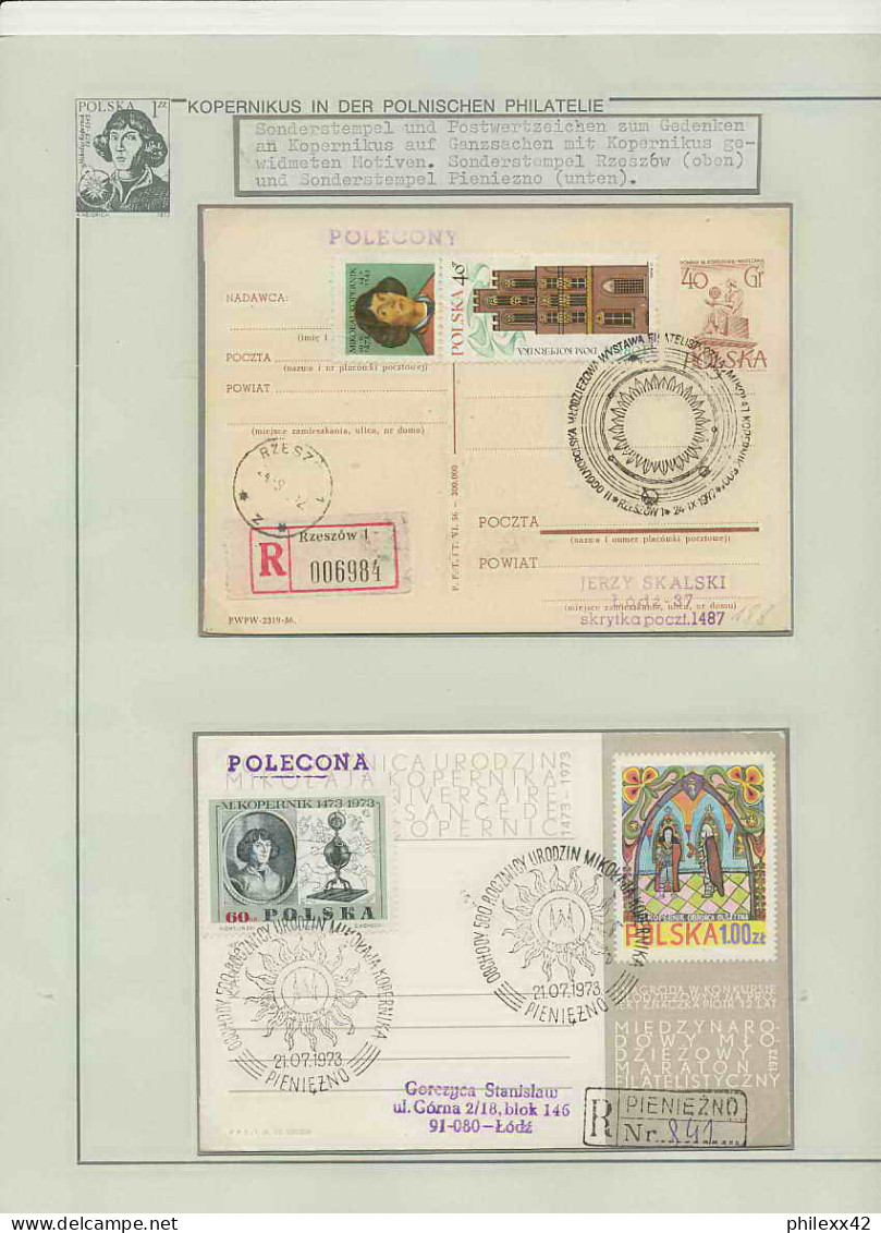 093 Pologne (Poland) 2 Lettre (cover Briefe) Entier Postal Stationery 1972 Copernic Copernicus Copernico Espace (space)  - Cartas & Documentos