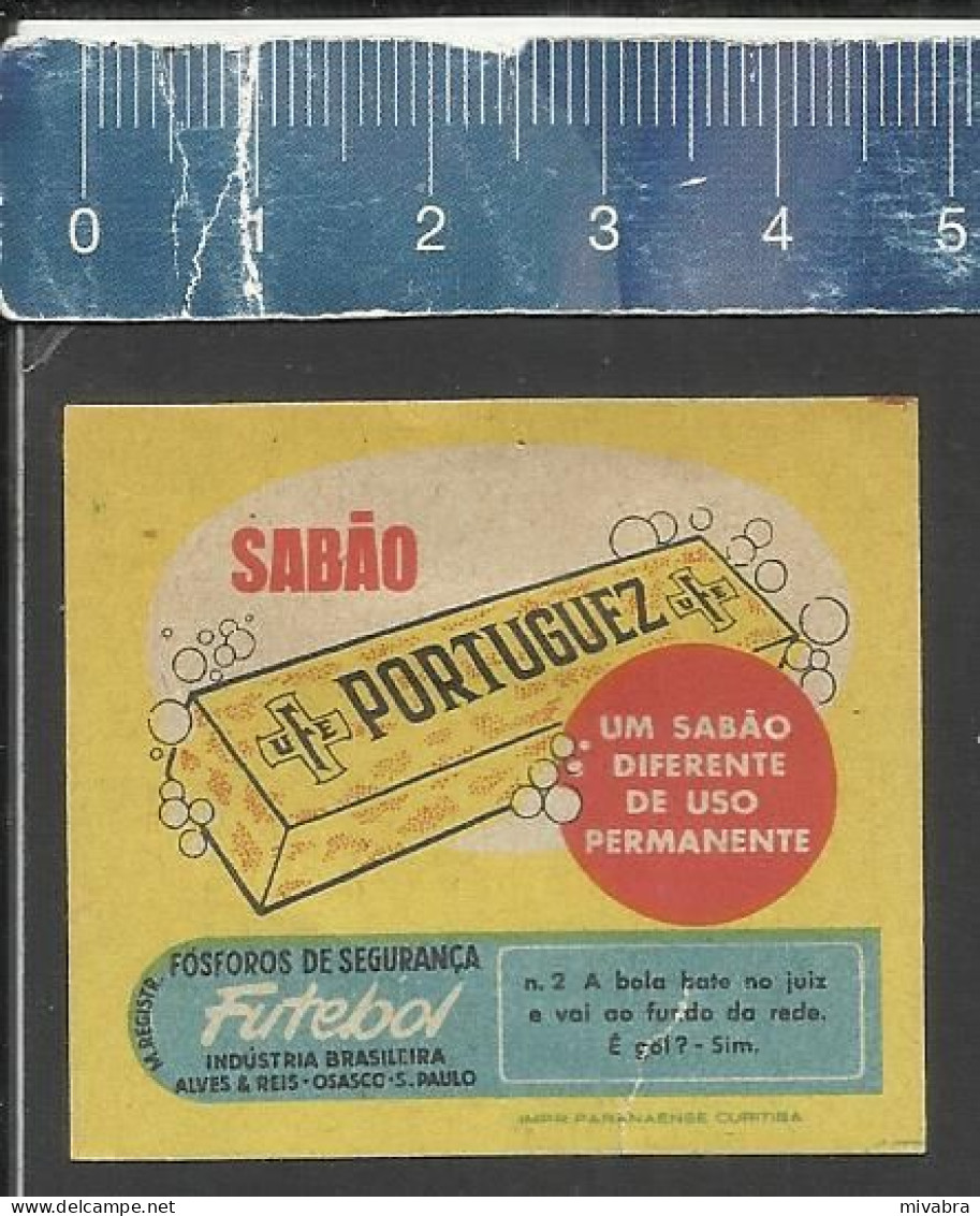 FUTEBOL N.2 - SABÃO PORTUGUEZ - OLD MATCHBOX LABEL MADE IN BRAZIL - Boites D'allumettes - Etiquettes