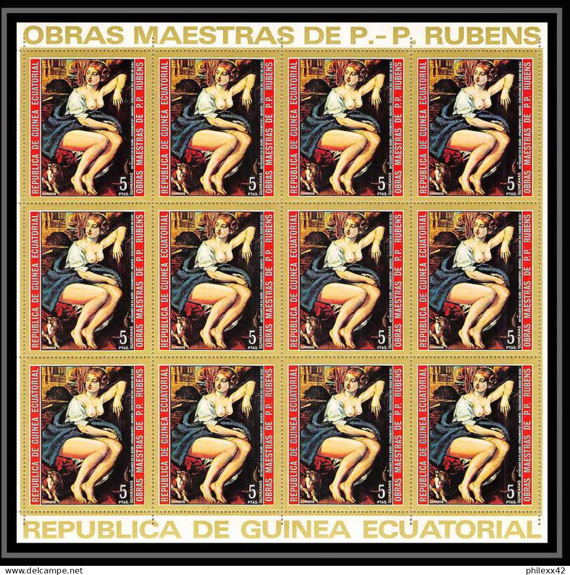 60008 Neuf ** MNH Mi N°285/291 1973 Rubens Tableau (Painting) Nus Nude Guinée équatoriale Guinea Feuilles Sheets - Naakt