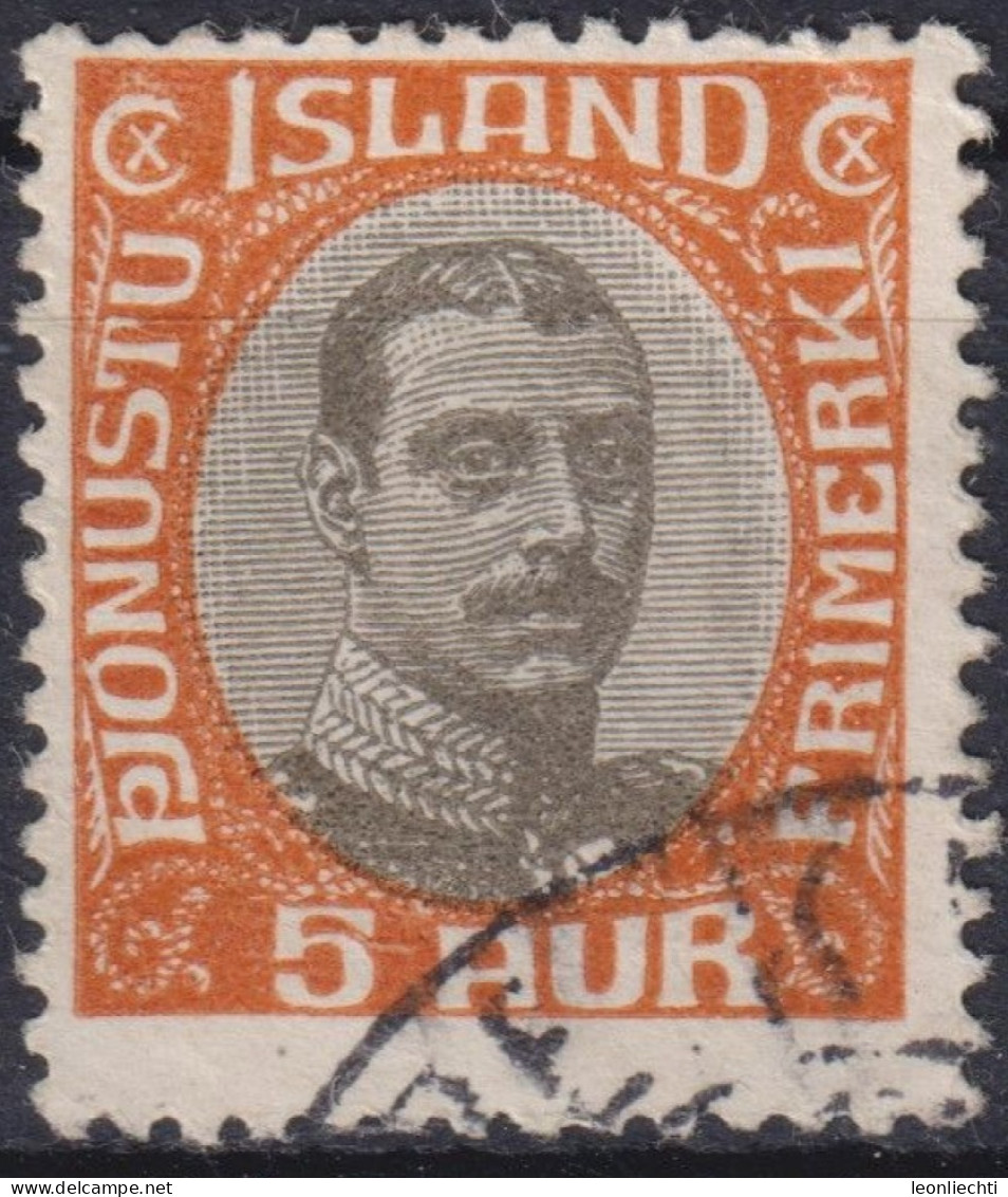 1920 Island > Dienstmarken ° Black And Braun-orange, King Christian X- Officials - Service