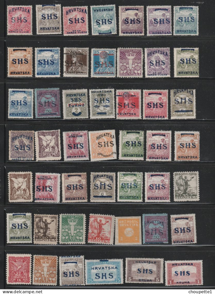 Yougoslavie 1919/1929, Croatie . Lot ** Et * , 4 Scans - Unused Stamps