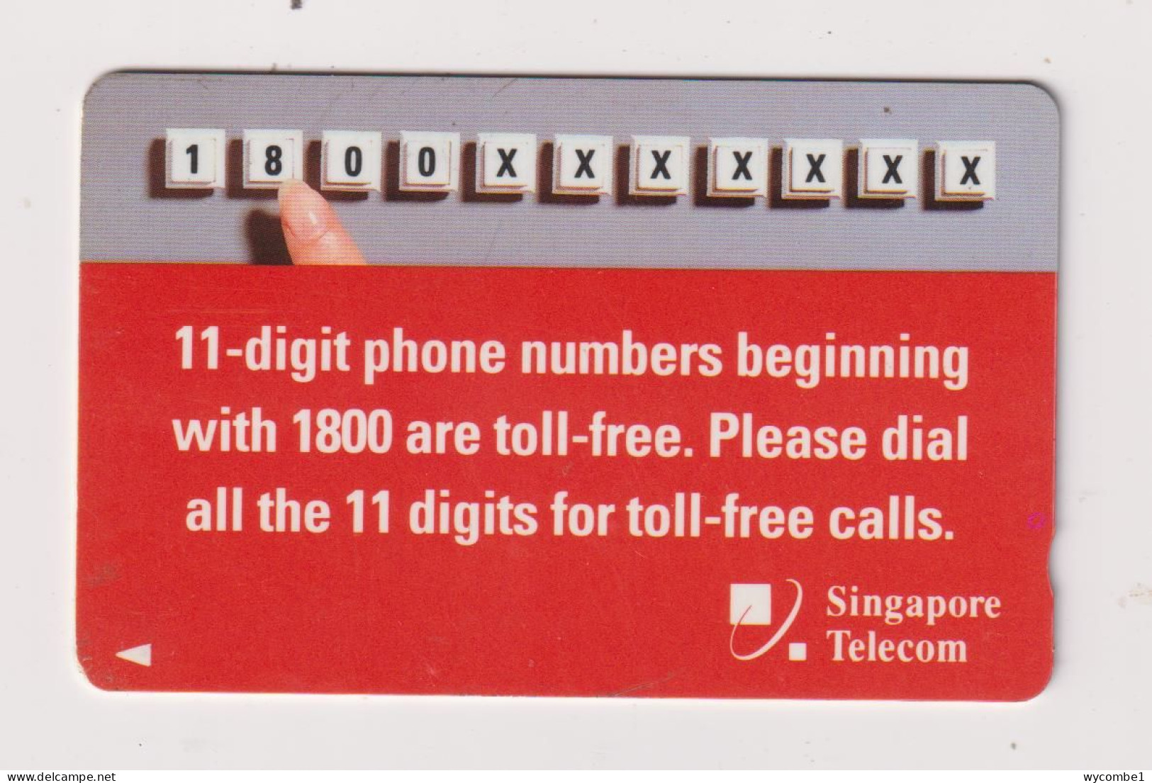 SINGAPORE - 11 Digit Phone Numbers GPT Magnetic Phonecard - Singapour