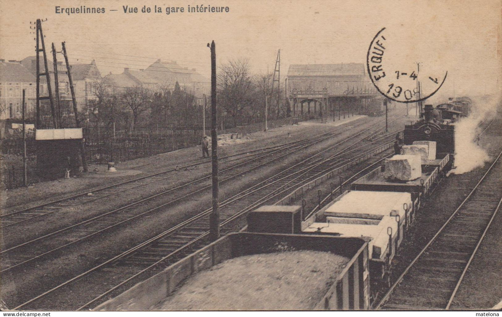 BELGIQUE HAINAUT ERQUELINNES VUE DE LA GARE INTERIEURE  (train) - Erquelinnes