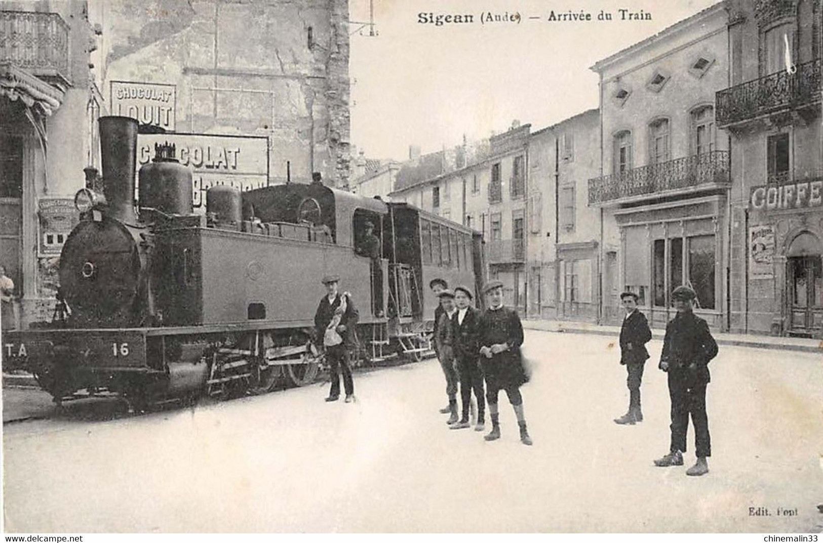 DEPT 11 SIGEAN ARRIVEE DU TRAIN  TRES BELLE ANIMATION 9X14 REIMPRESSION DE CARTES ANCIENNES - Sigean